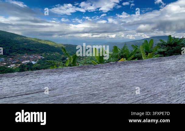 Table with mountain background Stock Video Footage - Alamy