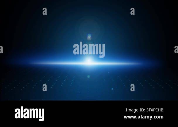 Digitization With Blue Background Abstract futuristic blue digital grid with glowing horizon light and ...