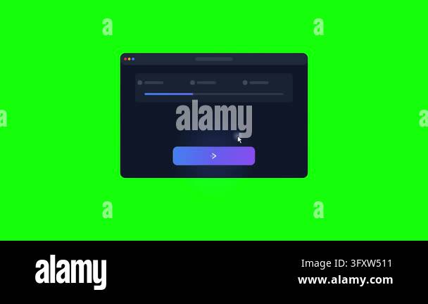 Mouse cursor clicking interactive button on modern dark software ...