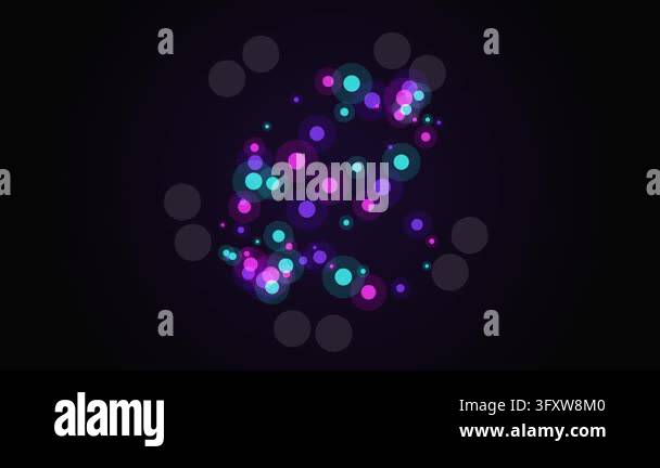 Abstract 4k Moving Abstract pulsating neon circles moving against a dark background Stock ...