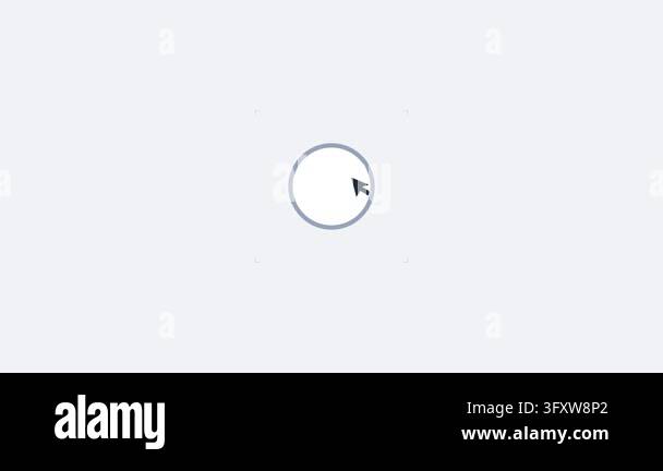 Computer cursor clicking a purple circle button in user interface Stock ...