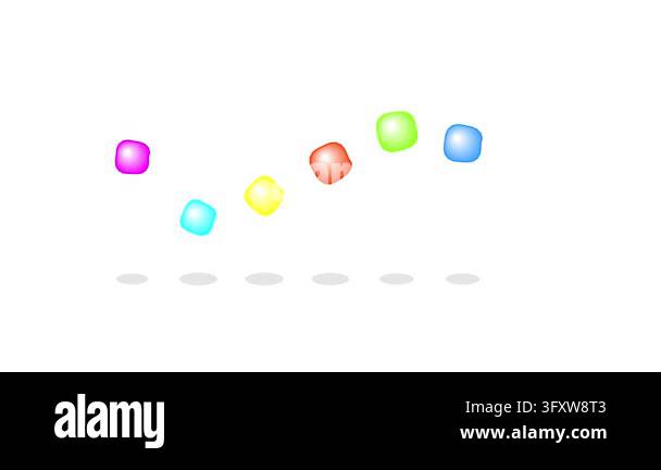 Colorful Abstract Model Soft Colorful abstract soft cubes bouncing playfully on a clean white ...