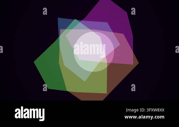 Abstract Motion Graphics with Overlapping Colorful Geometric Shapes ...