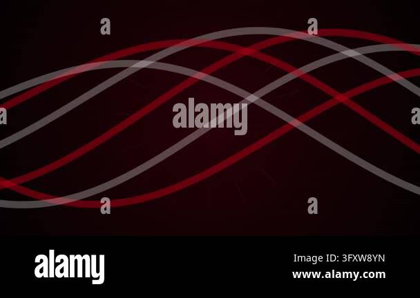 Connection Red Beam Abstract red and grey wavy lines animation on a dark background Stock ...