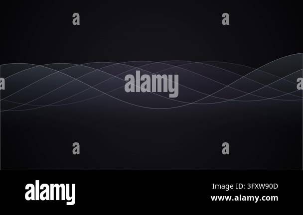 Smoothly animating abstract digital data waves flow across a dark ...