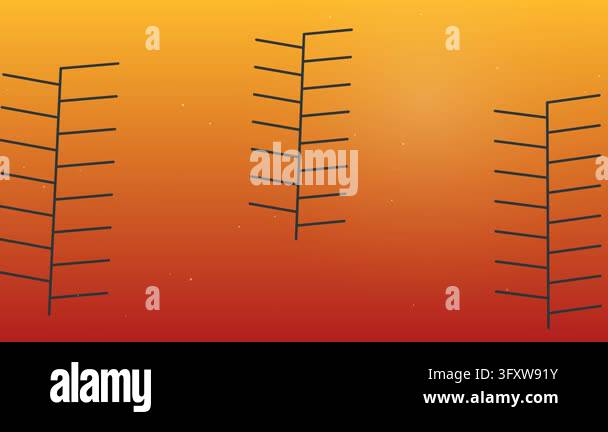 Abstract Graphic Ladder Shapes Floating Against A Gradient Background ...