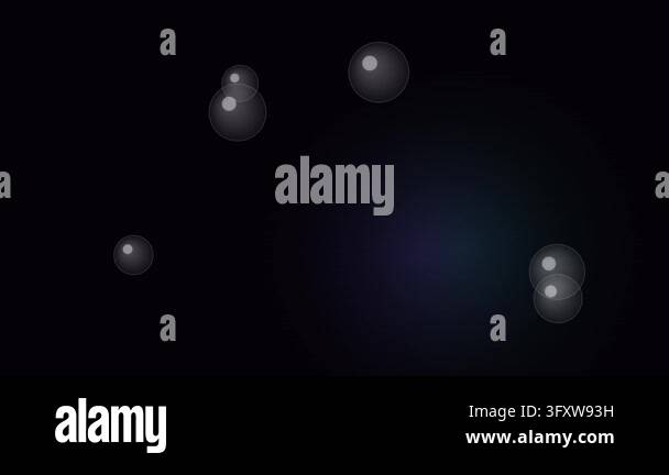 Abstract Motion Graphics of Floating Glowing Spheres on Dark Background ...