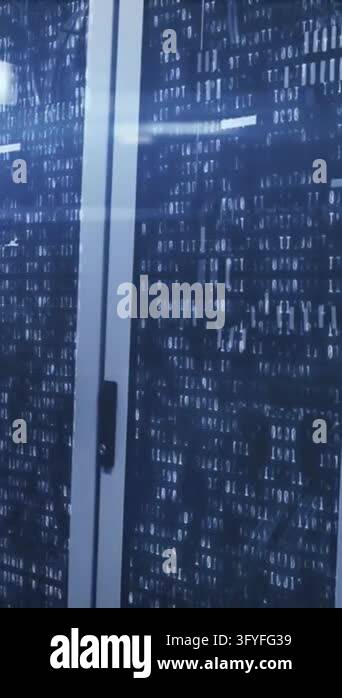 Animation of multiple changing numbers, mosaic squares and light spot ...