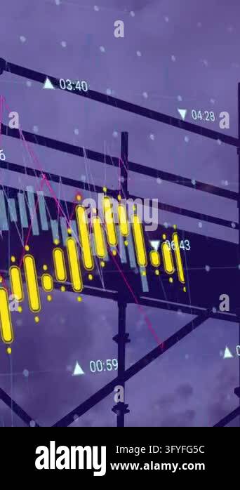 Scaffold Development Animation of architect on scaffolding, financial data processing and ...