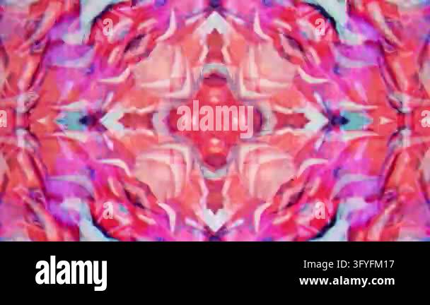 Hyunoic Hypnotic kaleidoscope patterns shift symmetrically across an analog CRT ...