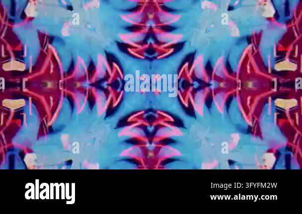 Hyunoic Hypnotic kaleidoscope patterns shift symmetrically across an analog CRT ...