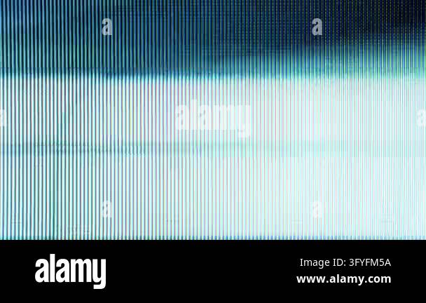 A detailed macro view of a CRT display showing bright pixel scanlines ...