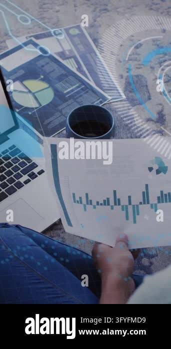 Animation of statistics and data processing over diverse business ...