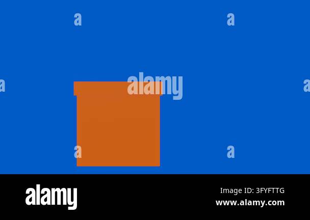 Simple brown cardboard box isolated against a solid blue background ...