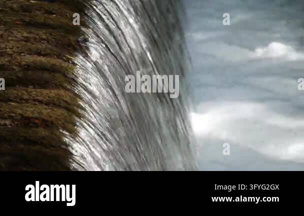 Mountain River with Crystal Water Flowing in a Waterfall. Shooting with ...