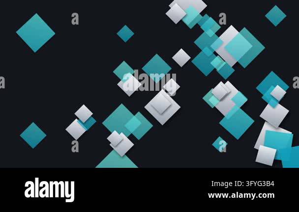 Abstract digital animation featuring blue and white diamond shapes ...