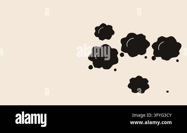 Stylized black graphic cloud clusters and splatters arranged in a clean ...