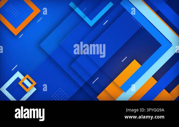 Geometric abstract blue orange square pattern modern minimalist ...
