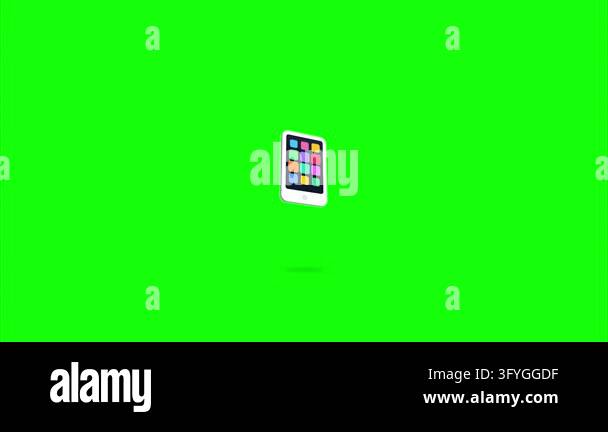 Floating 3d smartphone devices with colorful app icons minimalist ...
