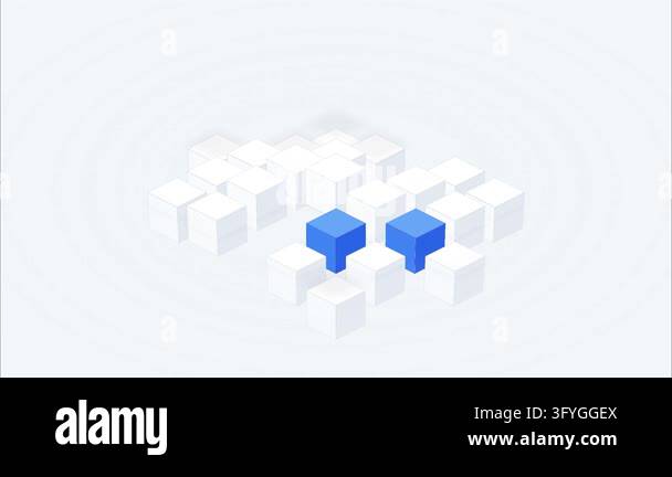 Isometric 3d data blocks and cloud computing illustration minimalist ...