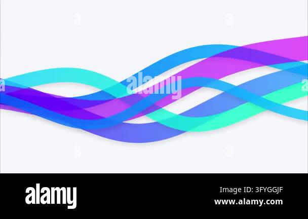 Colorful abstract wavy lines motion graphics in blue purple teal tones ...