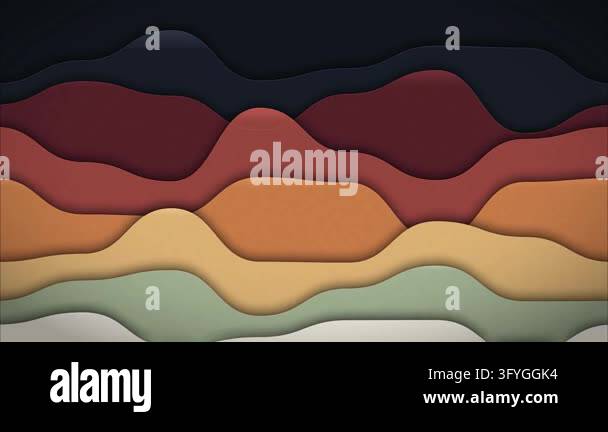 Abstract wavy papercut layers organic shapes 3d paper cut design earthy ...