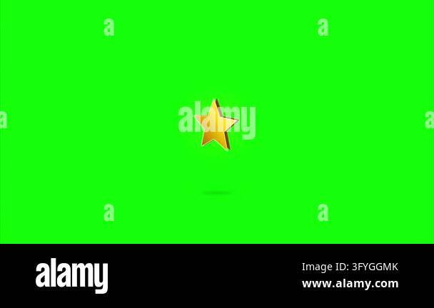 Golden 3d rotating stars shiny metallic glossy animation green screen ...