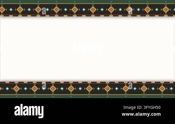 Ethnic geometric border pattern strips tribal folk art style ornament ...