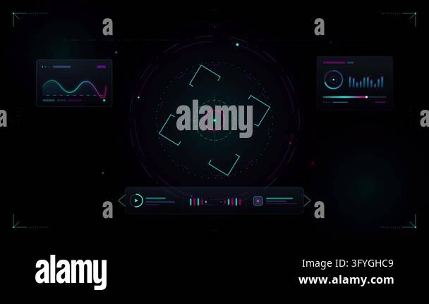 Futuristic hud ui interface panel data visualization set sci-fi ...