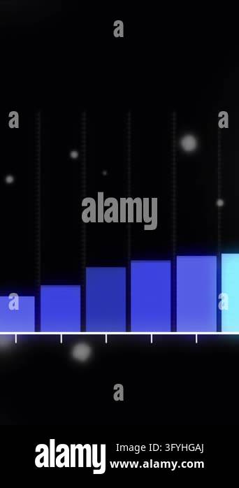 Animation of data processing and spots over black background. Global ...