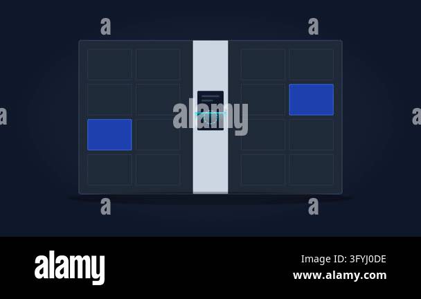 Automated Smart Parcel Locker Terminal with Electric Cyan Qr Scanning ...