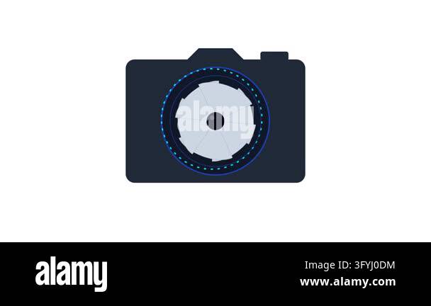 Design Digital Camera Icon with Articulating Aperture Blades and ...