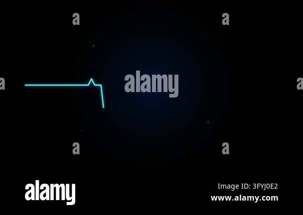 Abstract Medical Heartbeat Monitor Line with Layered Cyan Geometry and ...