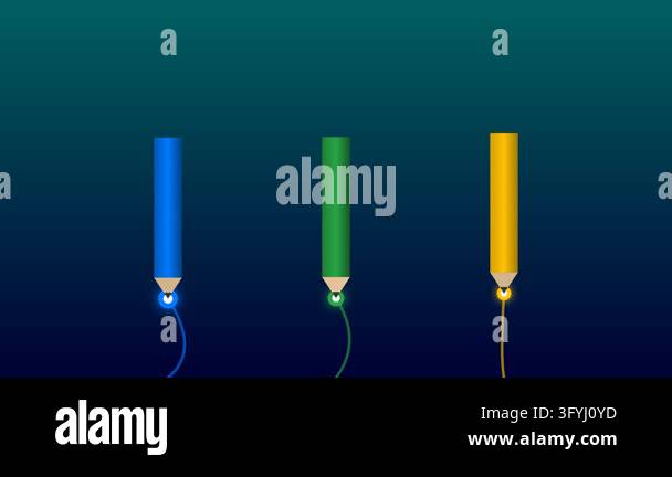 Corporate Infographic Pencils Rising with Dynamic Bezier Data Chart ...