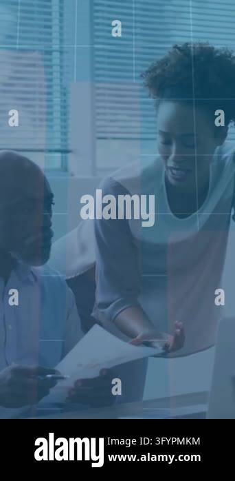 Animation of financial data processing over diverse colleagues ...