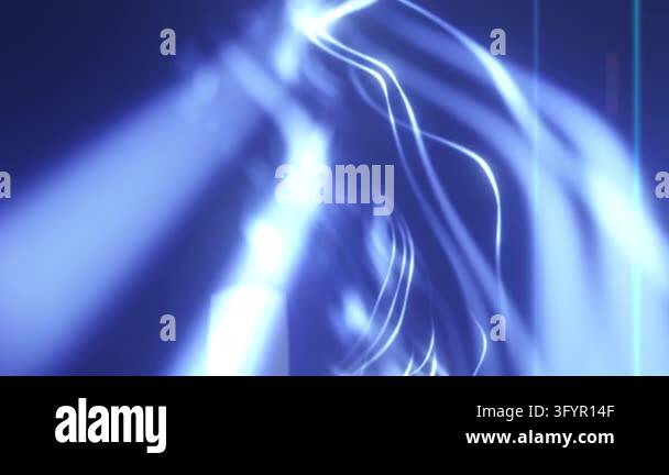 Abstract blue light waves flowing across a dark background Stock Video ...