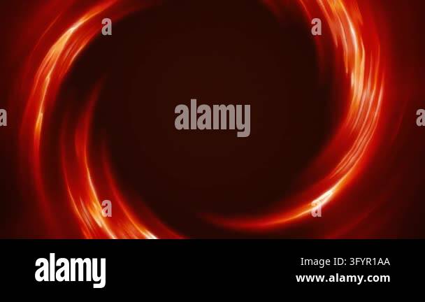 Glowing red energy ring with fiery light trails forming a circular ...