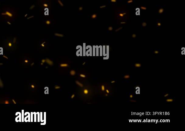 Ember Particles Small Floating golden sparks and ember particles on dark background Stock ...