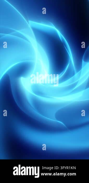 Luminous blue waves spiral across abstract digital background, shifting ...