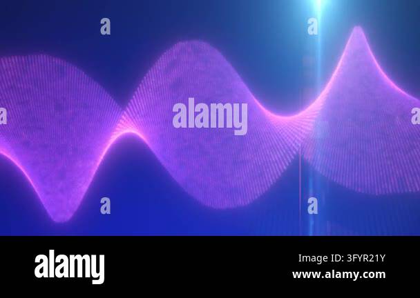 Glowing pink DNA helix made of dots on deep blue futuristic background ...