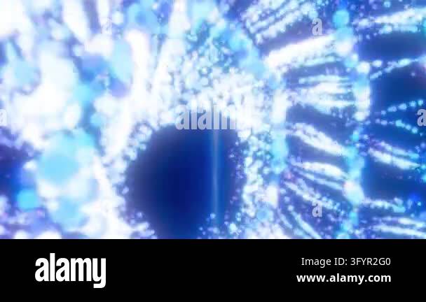 Abstract blue DNA helix made of glowing particles and bokeh Stock Video ...