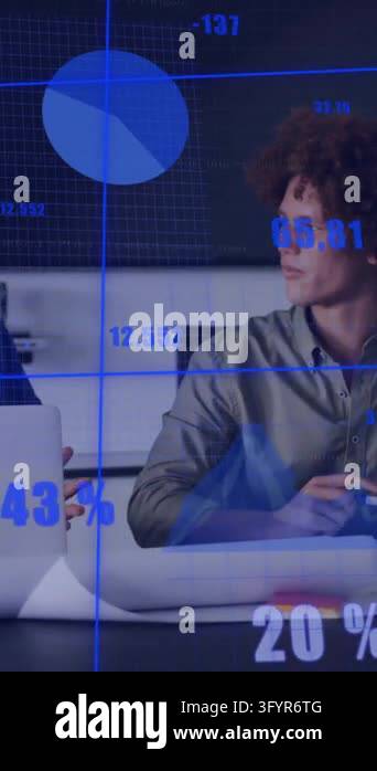 Animation of financial data processing over diverse colleagues ...