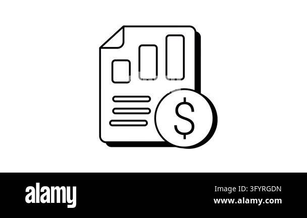 Simple icon shows money and documents together. White background with ...