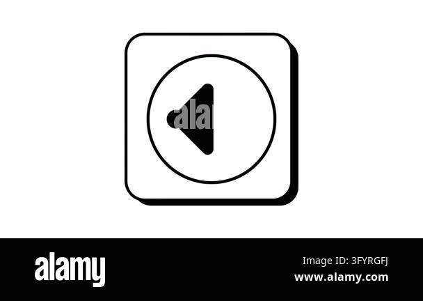 Simple icon for volume control. Black shape inside rounded square frame ...