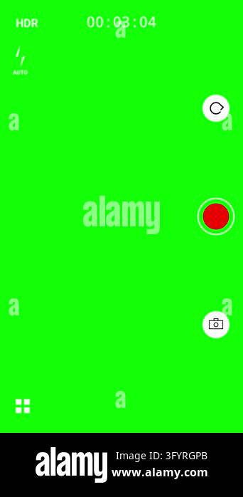 Digital camera recording app interface on a mobile device display with ...