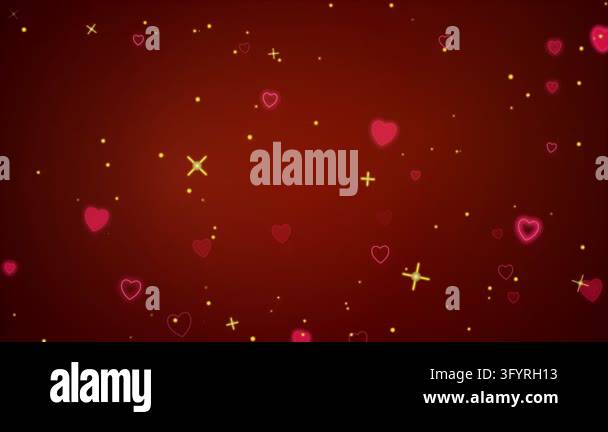 An elegant motion background featuring animated floating red hearts and ...