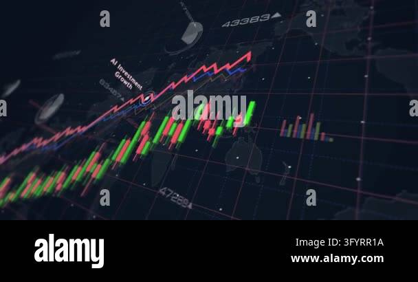 AI growth charts and graphs diagram seamless and loopable concept Stock ...