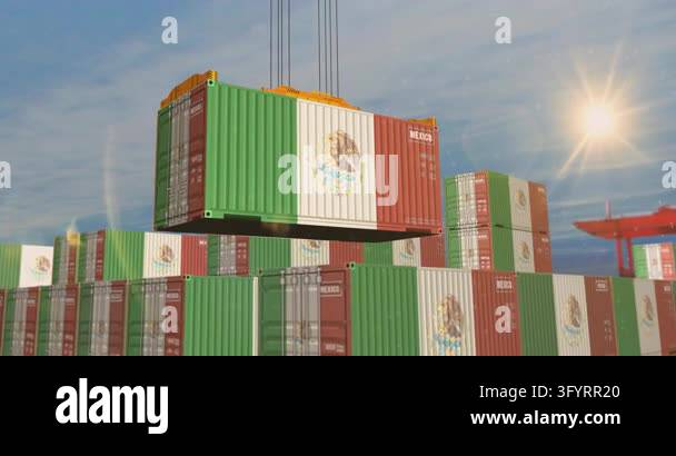 Export Inport Picks Mexico export production and import containers cargo crane. Business ...