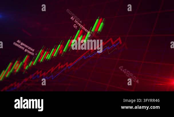 AI growth charts and graphs diagram seamless and loopable concept Stock ...