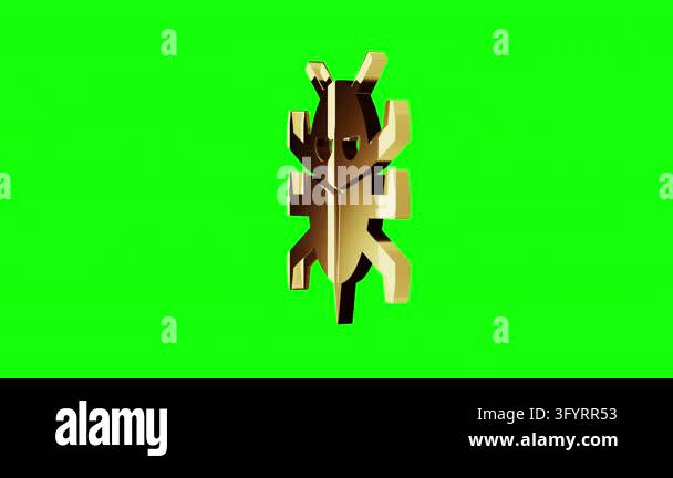 Computer bug cyber attack and security error symbol isolated loop ...